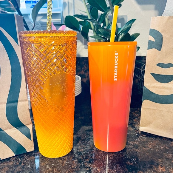 🧡Starbucks🧡 2022 Summer Yellow & Orange Ombre Gradient Stainless Steel Tumbler - Picture 3 of 9